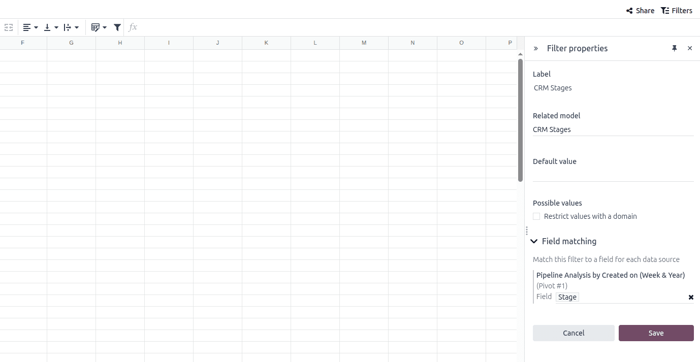crm stages filter