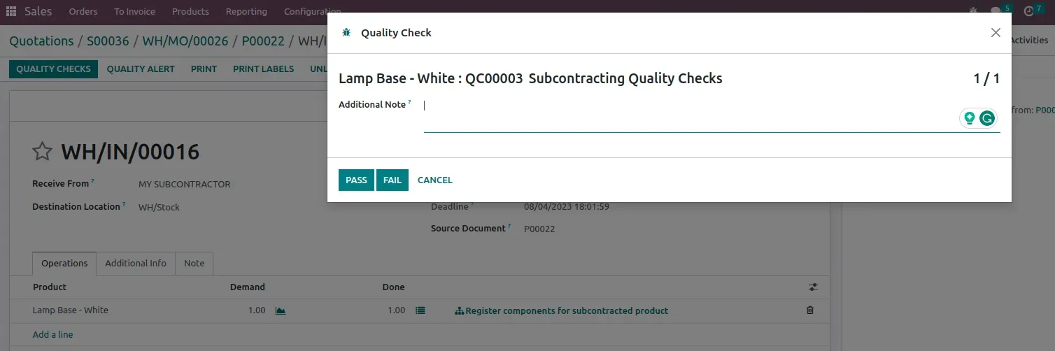 Odoo Quality Checks