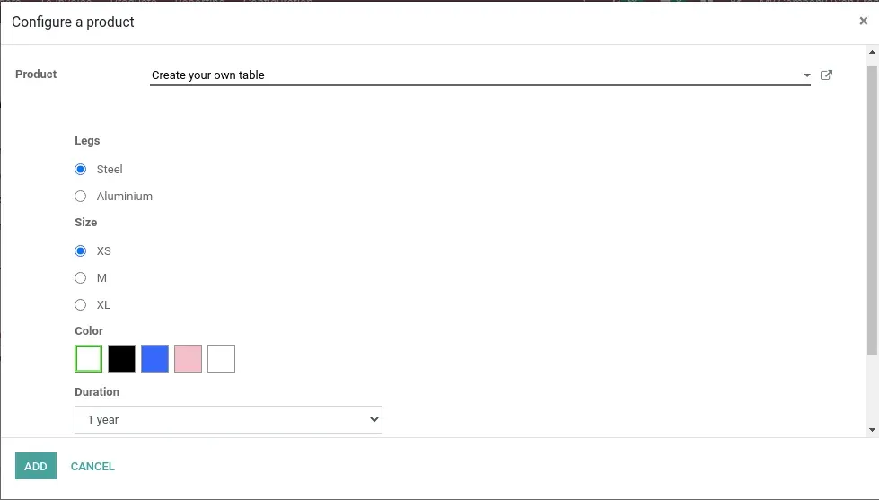 Odoo - Configure a Product